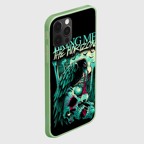 Чехол iPhone 12 Pro Max Bring Me the Horizon / 3D-Салатовый – фото 2