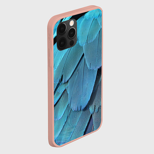 Чехол iPhone 12 Pro Max Перья попугая / 3D-Светло-розовый – фото 2