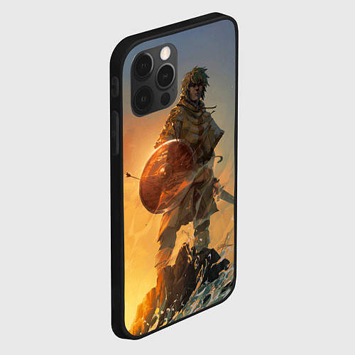 Чехол iPhone 12 Pro Max Винланд стоит на скале сага / 3D-Черный – фото 2