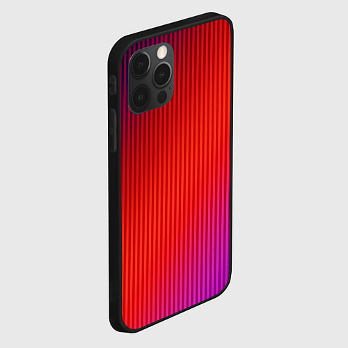 Чехол iPhone 12 Pro Max Оранжево-фиолетовый градиент / 3D-Черный – фото 2