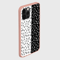 Чехол для iPhone 12 Pro Max Руны чёрно-белое, цвет: 3D-светло-розовый — фото 2