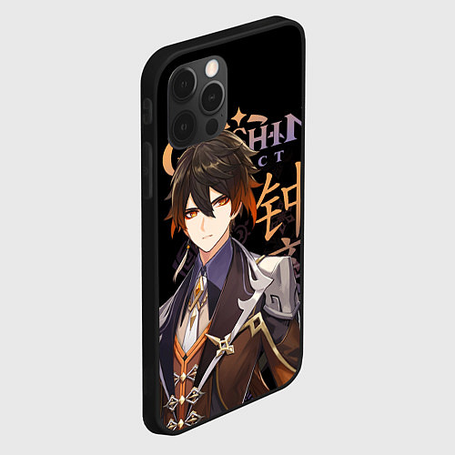 Чехол iPhone 12 Pro Max Чжун Ли, Genshin Impact / 3D-Черный – фото 2