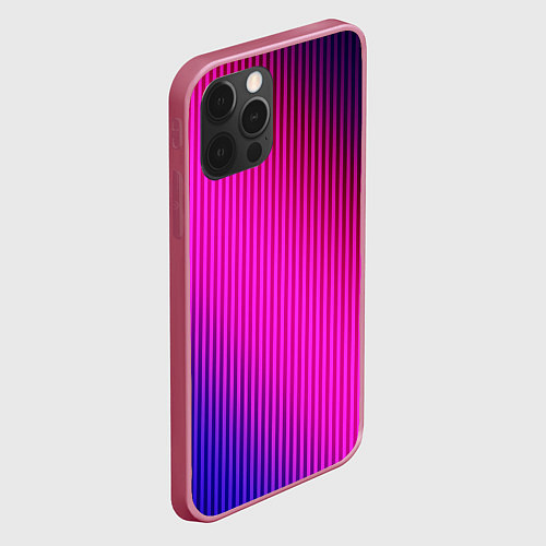 Чехол iPhone 12 Pro Max Фиолетово-малиновый градиент / 3D-Малиновый – фото 2
