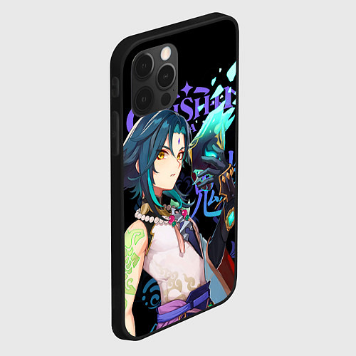 Чехол iPhone 12 Pro Max Сяо Genshin Impact / 3D-Черный – фото 2