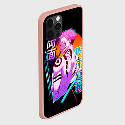 Чехол для iPhone 12 Pro Max Jujutsu Kaisen , Сукуна неон, цвет: 3D-светло-розовый — фото 2