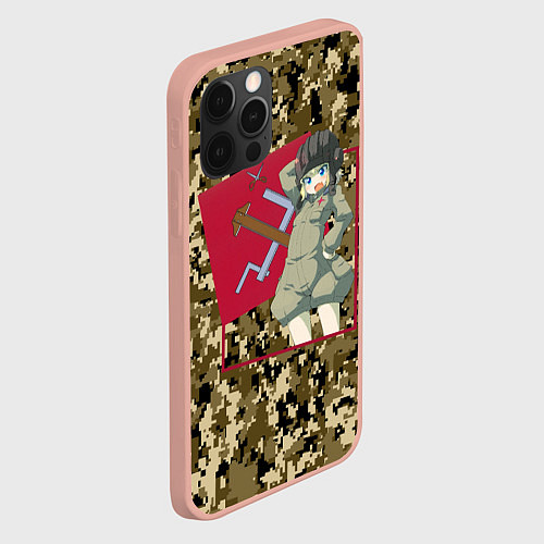 Чехол iPhone 12 Pro Max Домашний танкист / 3D-Светло-розовый – фото 2