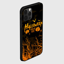 Чехол для iPhone 12 Pro Max HALLOWEEN FOREST BATS ЛЕТУЧИЕ МЫШИ В ЛЕСУ ХЕЛЛОУИН, цвет: 3D-черный — фото 2