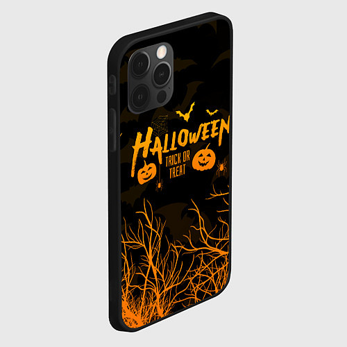 Чехол iPhone 12 Pro Max HALLOWEEN FOREST BATS ЛЕТУЧИЕ МЫШИ В ЛЕСУ ХЕЛЛОУИН / 3D-Черный – фото 2