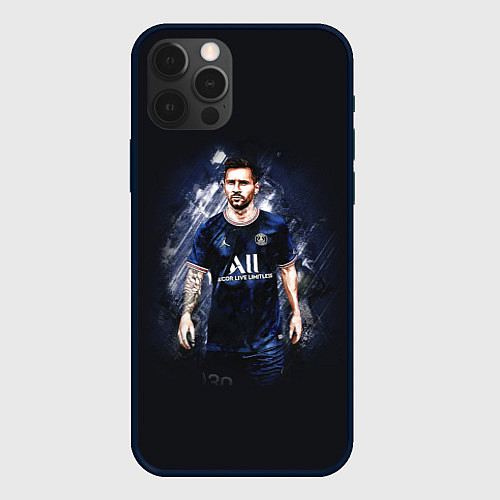 Чехол iPhone 12 Pro Max Lionel Messi Paris Saint-Germain / 3D-Черный – фото 1