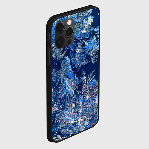 Чехол iPhone 12 Pro Max Снежинки макро snowflakes macro / 3D-Черный – фото 2