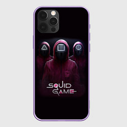 Чехол для iPhone 12 Pro Max SQUID GAME ИГРА В КАЛЬМАРА СОТРУДНИКИ, цвет: 3D-сиреневый