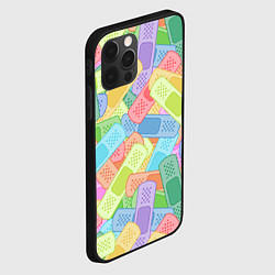Чехол для iPhone 12 Pro Max Цветные пластыри, цвет: 3D-черный — фото 2