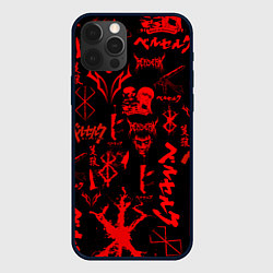 Чехол для iPhone 12 Pro Max БЕРСЕРК ПАТТЕРН СИМВОЛИКА КЛЕЙМО, цвет: 3D-черный