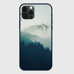 Чехол для iPhone 12 Pro Max ДРАКОНЫ НАД ЛЕСОМ DRAGON, цвет: 3D-черный