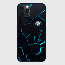 Чехол для iPhone 12 Pro Max BMW 3D плиты с подсветкой, цвет: 3D-черный