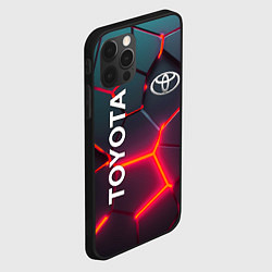 Чехол для iPhone 12 Pro Max TOYOTA 3D NEON ТОЙОТА 3Д ПЛИТЫ НЕОН, цвет: 3D-черный — фото 2