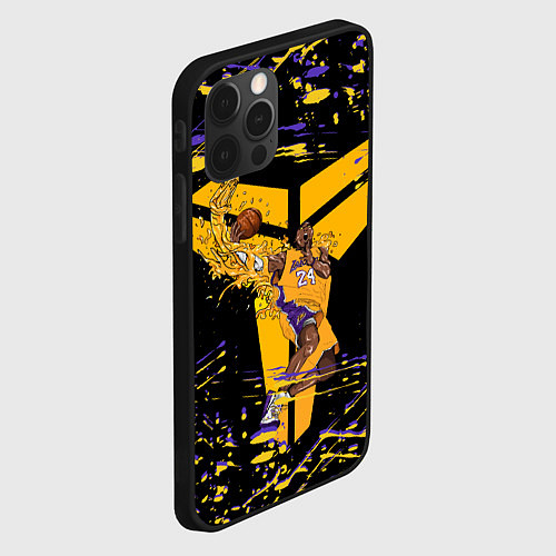 Чехол iPhone 12 Pro Max Los angeles lakers NBA / 3D-Черный – фото 2