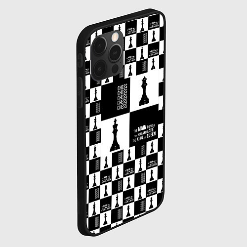 Чехол iPhone 12 Pro Max Шахматы Король и королева 2022 / 3D-Черный – фото 2