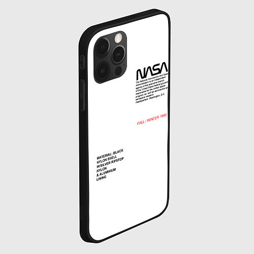 Чехол iPhone 12 Pro Max NASA БЕЛАЯ ФОРМА / 3D-Черный – фото 2