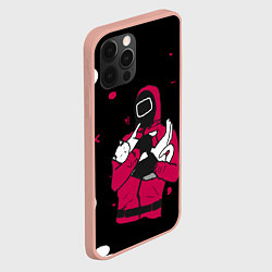 Чехол для iPhone 12 Pro Max Игра в кальмара x Кот,, цвет: 3D-светло-розовый — фото 2