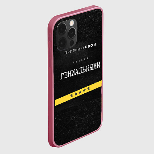 Чехол iPhone 12 Pro Max Признаю ошибки / 3D-Малиновый – фото 2