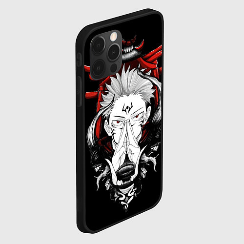 Чехол iPhone 12 Pro Max ЗАКЛИНАНИЕ ИТАДОРИ СУКУНА / 3D-Черный – фото 2