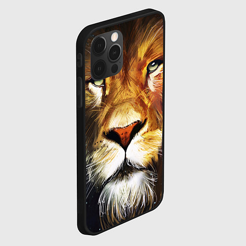 Чехол iPhone 12 Pro Max Лев царь зверей / 3D-Черный – фото 2