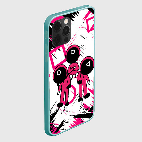 Чехол iPhone 12 Pro Max Игра в кальмара Squid Game / 3D-Мятный – фото 2