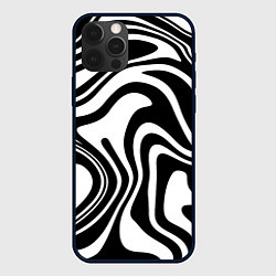 Чехол для iPhone 12 Pro Max Черно-белые полосы Black and white stripes, цвет: 3D-черный