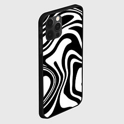 Чехол для iPhone 12 Pro Max Черно-белые полосы Black and white stripes, цвет: 3D-черный — фото 2