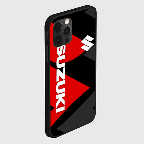 Чехол iPhone 12 Pro Max SUZUKI СУЗУКИ RED LOGO / 3D-Черный – фото 2