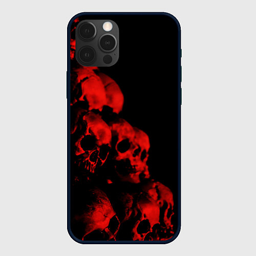 Чехол iPhone 12 Pro Max Черепа свалка / 3D-Черный – фото 1