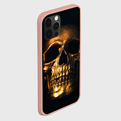 Чехол для iPhone 12 Pro Max Gold Skull, цвет: 3D-светло-розовый — фото 2