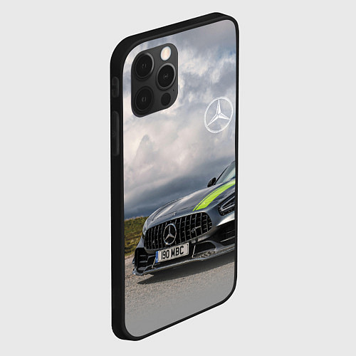 Чехол iPhone 12 Pro Max Mercedes V8 Biturbo Racing Team AMG / 3D-Черный – фото 2