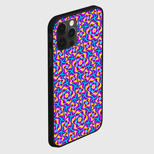 Чехол iPhone 12 Pro Max Красочный фон с цветами / 3D-Черный – фото 2