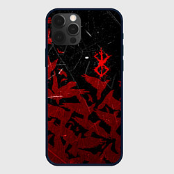 Чехол для iPhone 12 Pro Max БЕРСЕРК КЛЕЙМО ЛОГО СТАЯ ВОРОН, RED CROW, цвет: 3D-черный