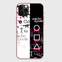 Чехол для iPhone 12 Pro Max Игра в кальмара: Узор, цвет: 3D-светло-розовый