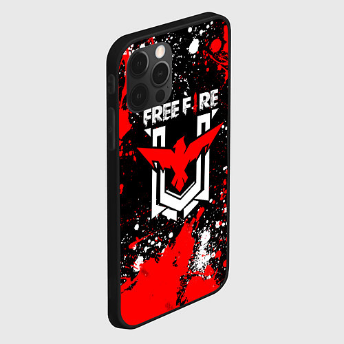 Чехол iPhone 12 Pro Max Free Fire: Брызги и капли красок / 3D-Черный – фото 2