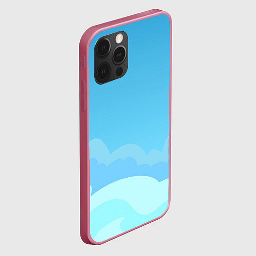 Чехол iPhone 12 Pro Max Небо после грозы / 3D-Малиновый – фото 2