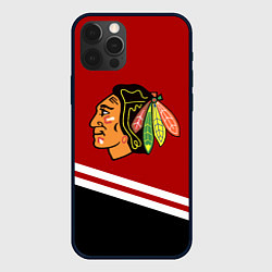 Чехол для iPhone 12 Pro Max Chicago Blackhawks, NHL, цвет: 3D-черный