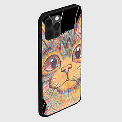 Чехол для iPhone 12 Pro Max A 018 Цветной кот, цвет: 3D-черный — фото 2