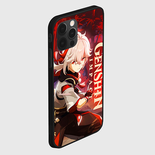 Чехол iPhone 12 Pro Max Геншин импакт: Кадзуха / 3D-Черный – фото 2