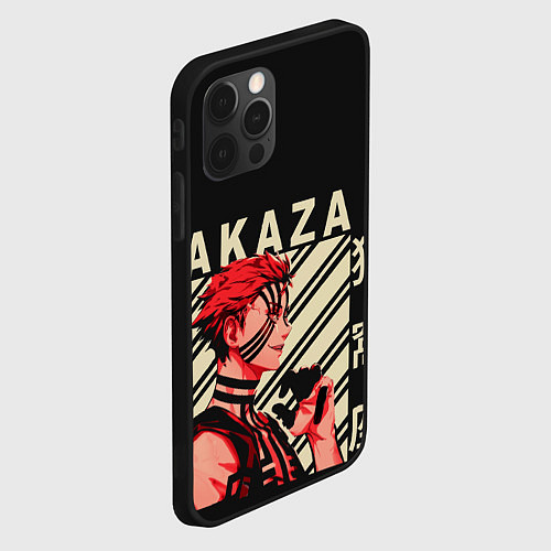 Чехол iPhone 12 Pro Max Клинок демонов Akaza / 3D-Черный – фото 2