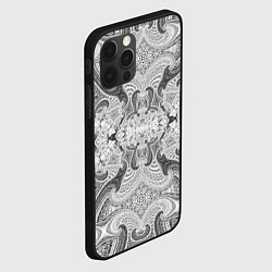 Чехол для iPhone 12 Pro Max Черно-белый абстрактный узор, цвет: 3D-черный — фото 2