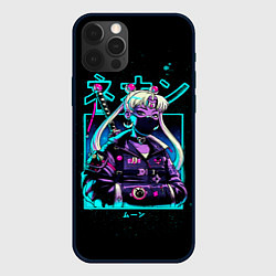 Чехол для iPhone 12 Pro Max Сейлор Мун неон, цвет: 3D-черный