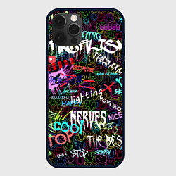 Чехол для iPhone 12 Pro Max Neon graffiti Smile, цвет: 3D-черный