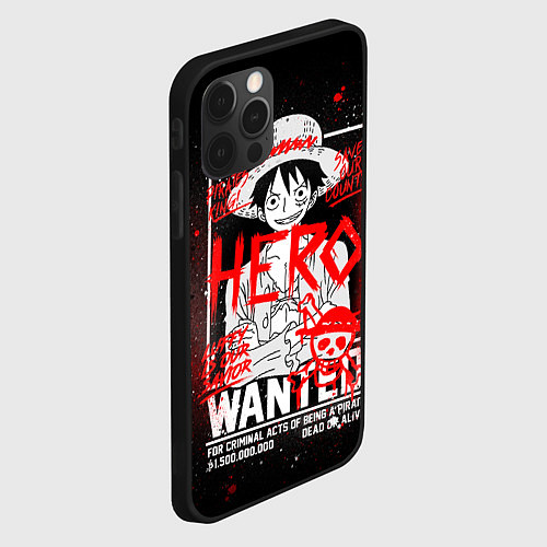 Чехол iPhone 12 Pro Max One Piece: Разыскивается Манки Д Лаффи / 3D-Черный – фото 2
