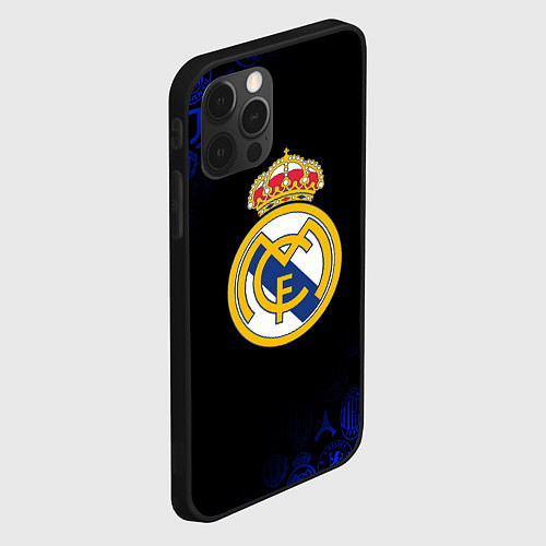 Чехол iPhone 12 Pro Max РЕАЛ МАДРИД ЛОГОБОМБИНГ / 3D-Черный – фото 2