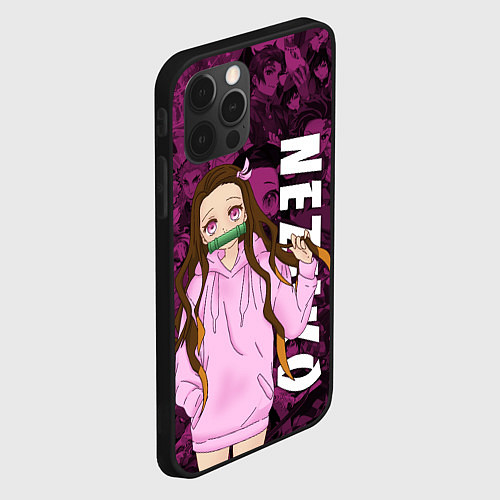Чехол iPhone 12 Pro Max НЕЗУКО, КЛИНОК РАССЕКАЮЩИЙ ДЕМОНОВ / 3D-Черный – фото 2