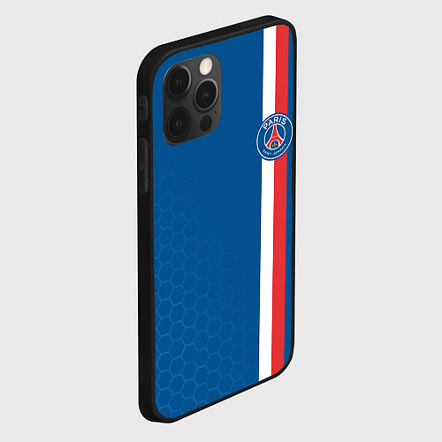 Чехол iPhone 12 Pro Max PSG SPORT STRIPES UNIFORM / 3D-Черный – фото 2